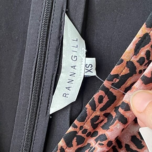 ANTHROPOLOGIE Ranna Gill Floral Cut-Out Midi Dress animal print cutout size XS - Picture 7 of 14